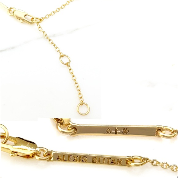 ALEXIS BITTAR • Gold & Silver Crystal Bamboo Solanales Pendant Necklace - Picture 10 of 11